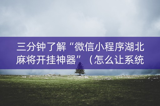 三分钟了解“微信小程序湖北麻将开挂神器”（怎么让系统给你发好牌)