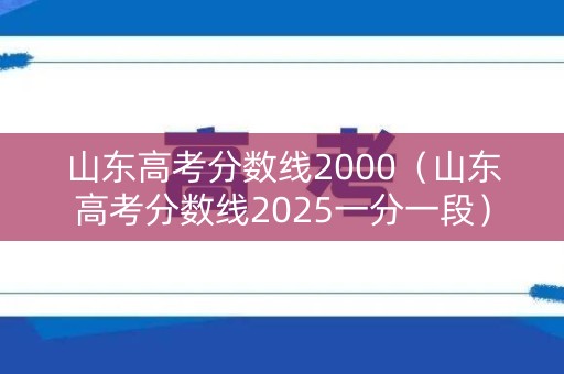 山东高考分数线2000（山东高考分数线2025一分一段）