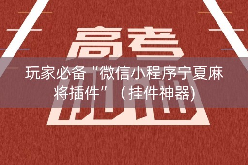 玩家必备“微信小程序宁夏麻将插件”（挂件神器)
