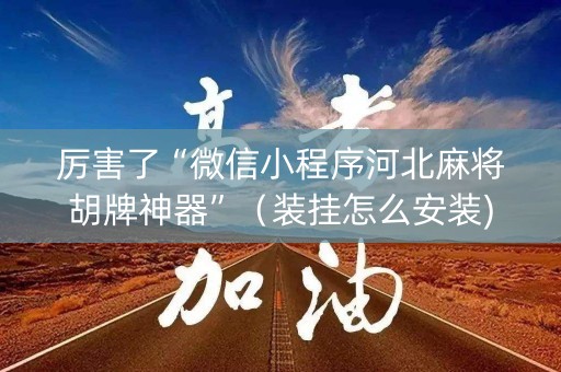 厉害了“微信小程序河北麻将胡牌神器”（装挂怎么安装)