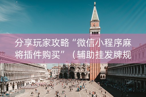 分享玩家攻略“微信小程序麻将插件购买”（辅助挂发牌规律)