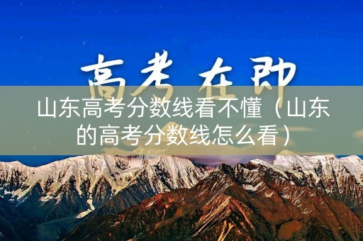 山东高考分数线看不懂（山东的高考分数线怎么看）