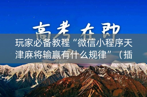 玩家必备教程“微信小程序天津麻将输赢有什么规律”（插件可信吗)