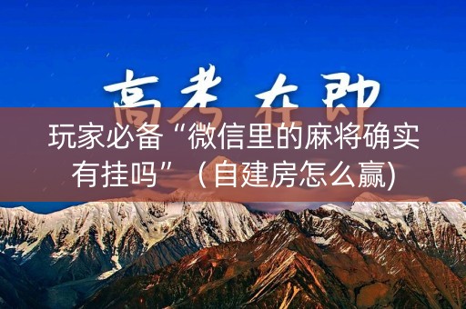 玩家必备“微信里的麻将确实有挂吗”（自建房怎么赢)