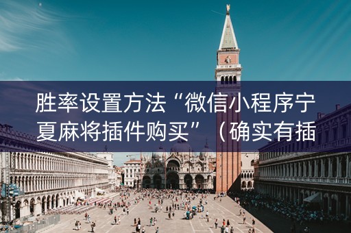 胜率设置方法“微信小程序宁夏麻将插件购买”（确实有插件吗)