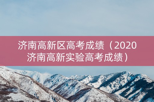 济南高新区高考成绩（2020济南高新实验高考成绩）