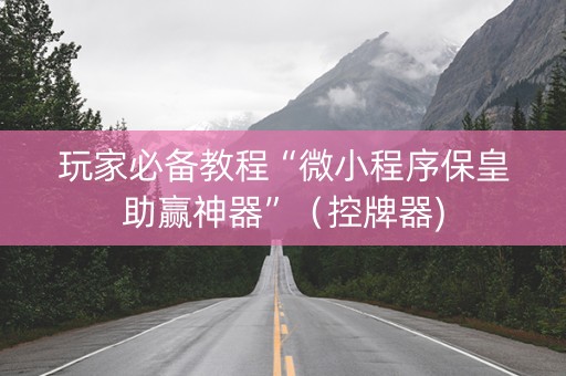 玩家必备教程“微小程序保皇助赢神器”（控牌器)