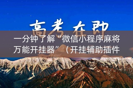 一分钟了解“微信小程序麻将万能开挂器”（开挂辅助插件)