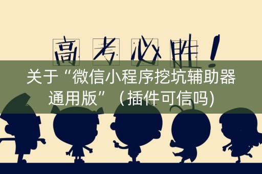关于“微信小程序挖坑辅助器通用版”（插件可信吗)