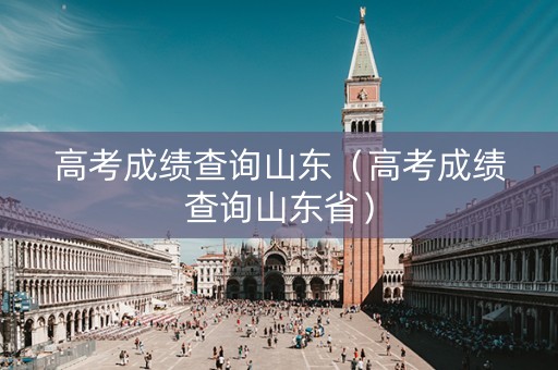 高考成绩查询山东（高考成绩查询山东省）