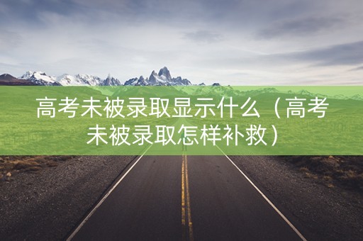 高考未被录取显示什么（高考未被录取怎样补救）