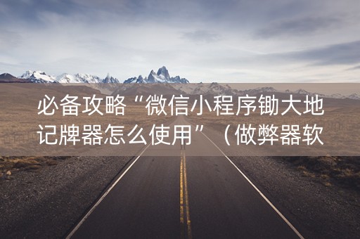 必备攻略“微信小程序锄大地记牌器怎么使用”（做弊器软件下载)