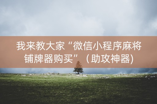 详细阅读:我来教大家“微信小程序麻将铺牌器购买”(助攻神器) 我来教大家“微信小程序麻将铺牌器购买”(助攻神器)
