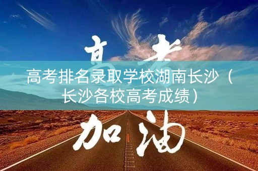 高考排名录取学校湖南长沙（长沙各校高考成绩）