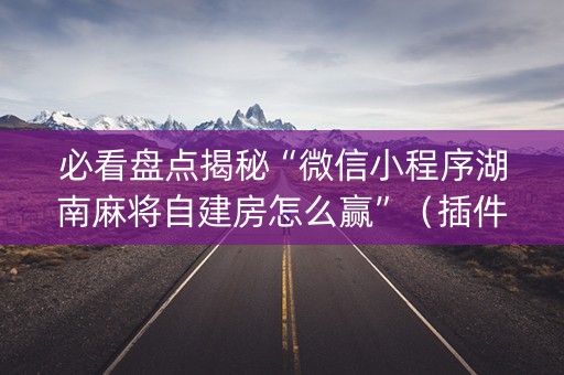 必看盘点揭秘“微信小程序湖南麻将自建房怎么赢”（插件开挂免费AI)
