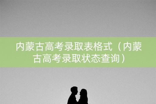 内蒙古高考录取表格式（内蒙古高考录取状态查询）