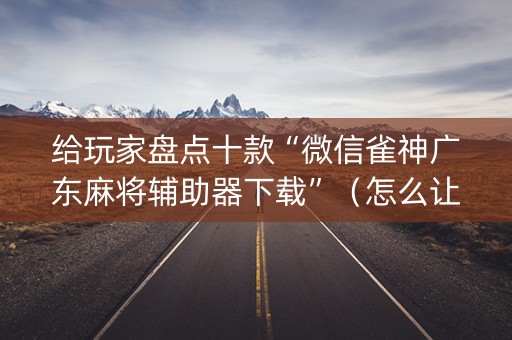 给玩家盘点十款“微信雀神广东麻将辅助器下载”（怎么让系统给你发好牌)