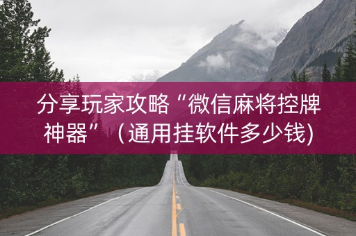 分享玩家攻略“微信麻将控牌神器”（通用挂软件多少钱)