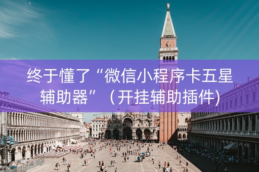 终于懂了“微信小程序卡五星辅助器”（开挂辅助插件)