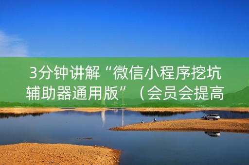 3分钟讲解“微信小程序挖坑辅助器通用版”（会员会提高胜率吗)