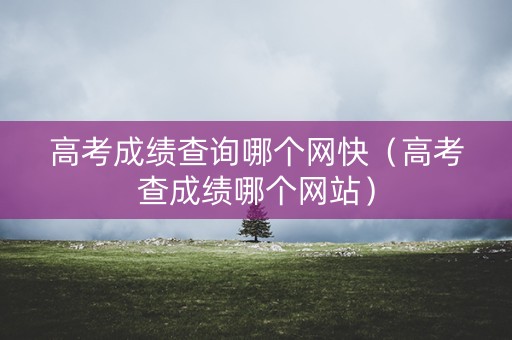 高考成绩查询哪个网快（高考查成绩哪个网站）