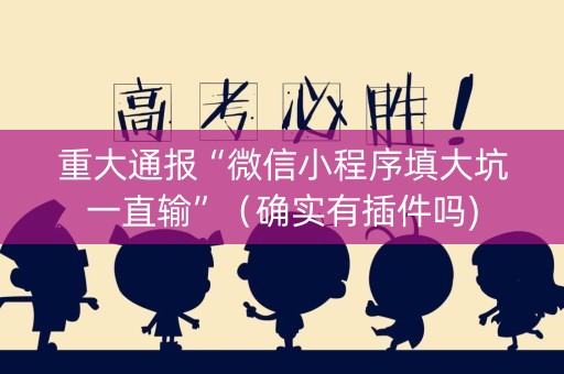 重大通报“微信小程序填大坑一直输”（确实有插件吗)
