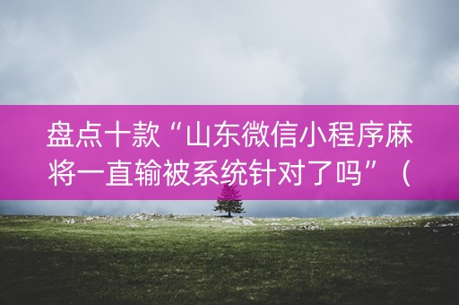 盘点十款“山东微信小程序麻将一直输被系统针对了吗”（胜负规律拿好牌)