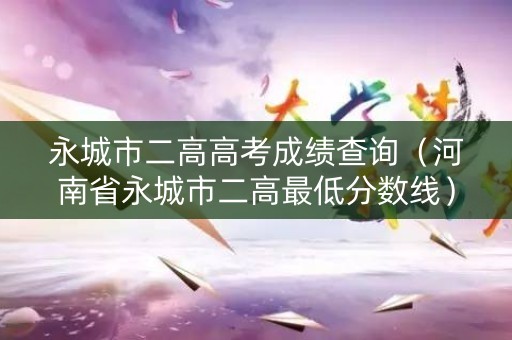 永城市二高高考成绩查询（河南省永城市二高最低分数线）