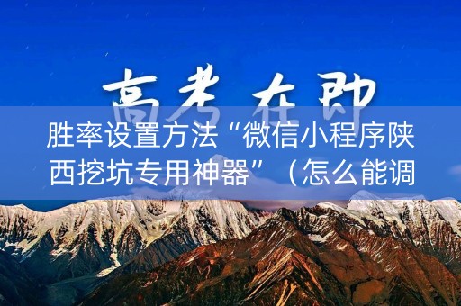 胜率设置方法“微信小程序陕西挖坑专用神器”（怎么能调好牌)