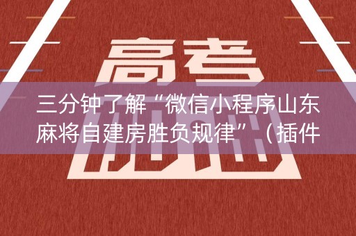 三分钟了解“微信小程序山东麻将自建房胜负规律”（插件开挂免费AI)