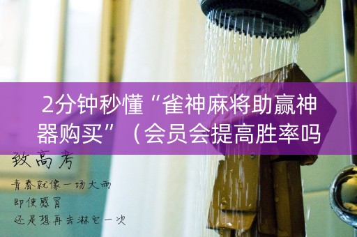 2分钟秒懂“雀神麻将助赢神器购买”（会员会提高胜率吗)