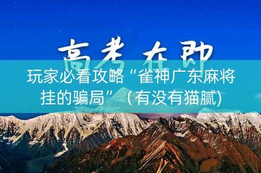 玩家必看攻略“雀神广东麻将挂的骗局”（有没有猫腻)
