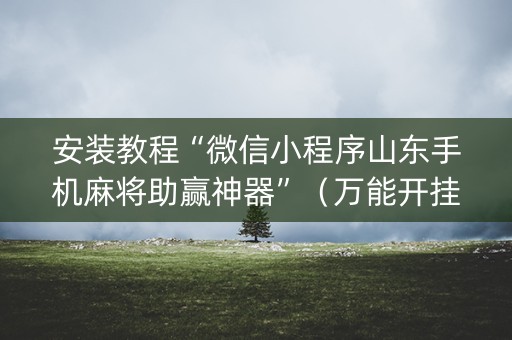 安装教程“微信小程序山东手机麻将助赢神器”（万能开挂神器)
