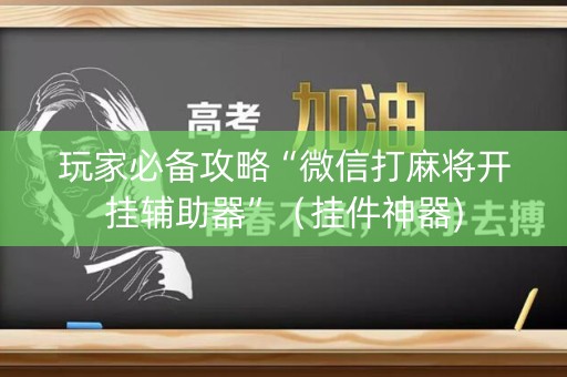 玩家必备攻略“微信打麻将开挂辅助器”（挂件神器)