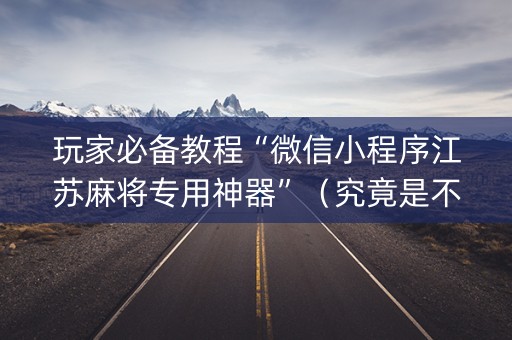 玩家必备教程“微信小程序江苏麻将专用神器”（究竟是不是有挂)