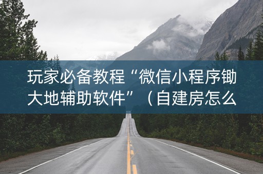 玩家必备教程“微信小程序锄大地辅助软件”（自建房怎么拿好牌)