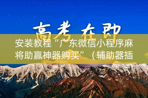 安装教程“广东微信小程序麻将助赢神器购买”（辅助器插件)