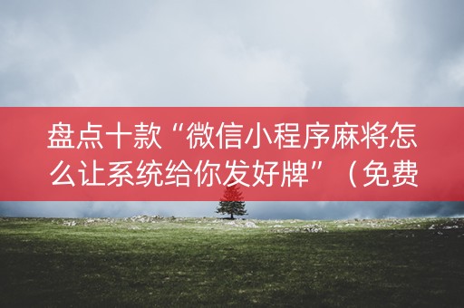 盘点十款“微信小程序麻将怎么让系统给你发好牌”（免费专用神器)