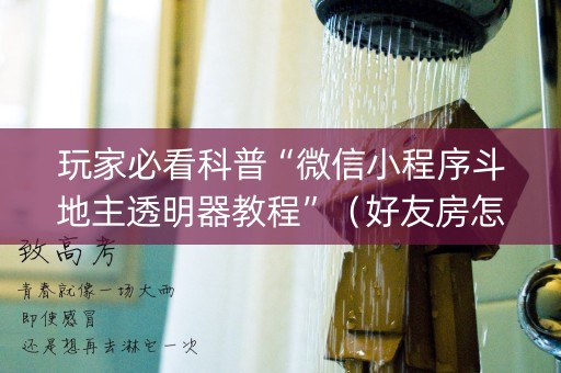 玩家必看科普“微信小程序斗地主透明器教程”（好友房怎么才能赢)