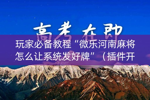 玩家必备教程“微乐河南麻将怎么让系统发好牌”（插件开挂免费AI)