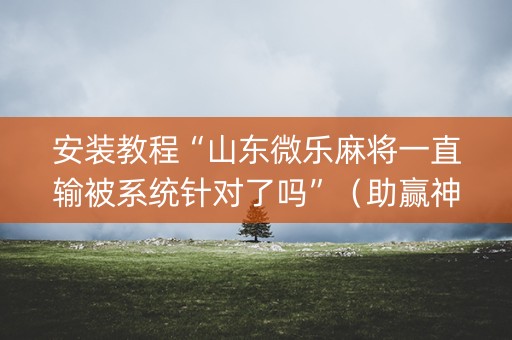 安装教程“山东微乐麻将一直输被系统针对了吗”（助赢神器)