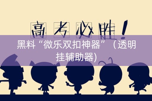 黑料“微乐双扣神器”（透明挂辅助器)