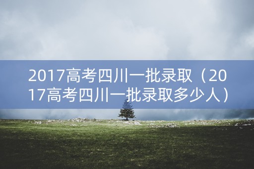 2017高考四川一批录取（2017高考四川一批录取多少人）