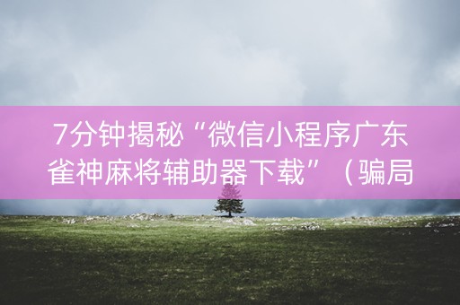 7分钟揭秘“微信小程序广东雀神麻将辅助器下载”（骗局大揭秘)