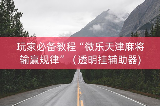 玩家必备教程“微乐天津麻将输赢规律”（透明挂辅助器)