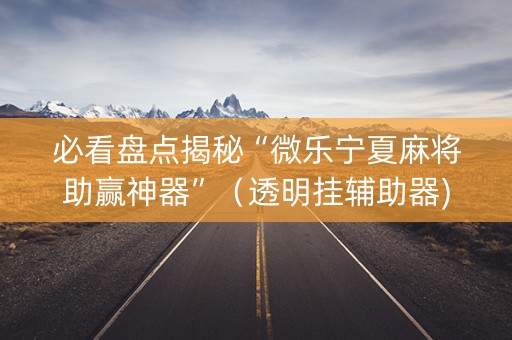 必看盘点揭秘“微乐宁夏麻将助赢神器”（透明挂辅助器)
