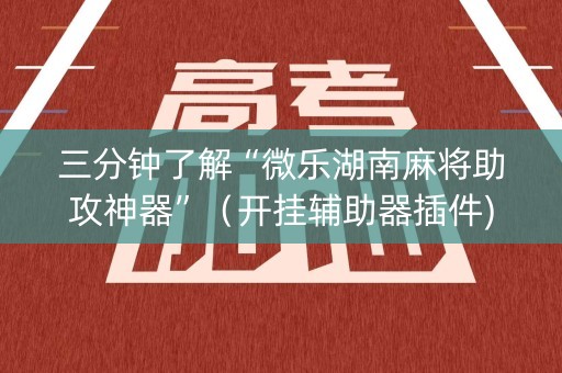 三分钟了解“微乐湖南麻将助攻神器”（开挂辅助器插件)