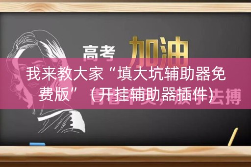 我来教大家“填大坑辅助器免费版”（开挂辅助器插件)
