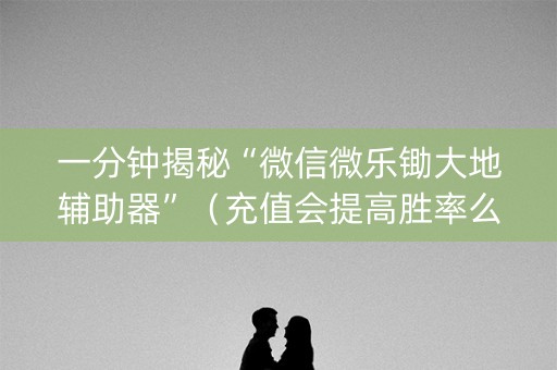 一分钟揭秘“微信微乐锄大地辅助器”（充值会提高胜率么)
