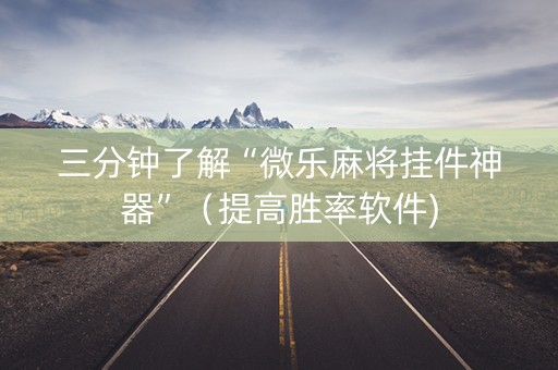 三分钟了解“微乐麻将挂件神器”（提高胜率软件)